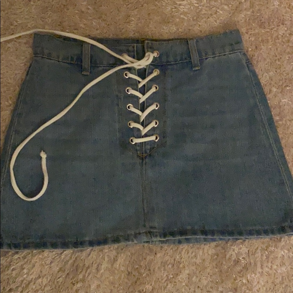 Cute jean skirt!